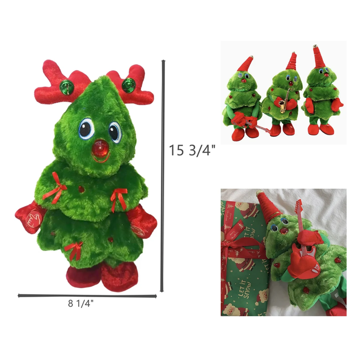 Festive Singing and Dancing Christmas Tree Plush Stuffed Toys 1
