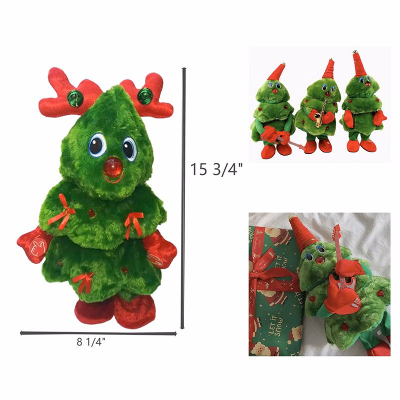 Festive Singing and Dancing Christmas Tree Plush Stuffed Toys