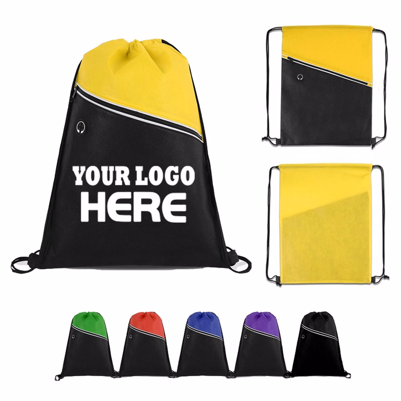 Two Tone Polypropylene Drawstring Backpack