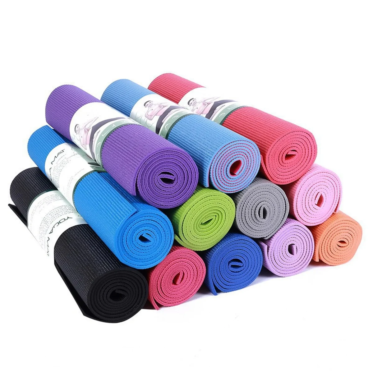 PVC Yoga Mat with Rope Strap 1