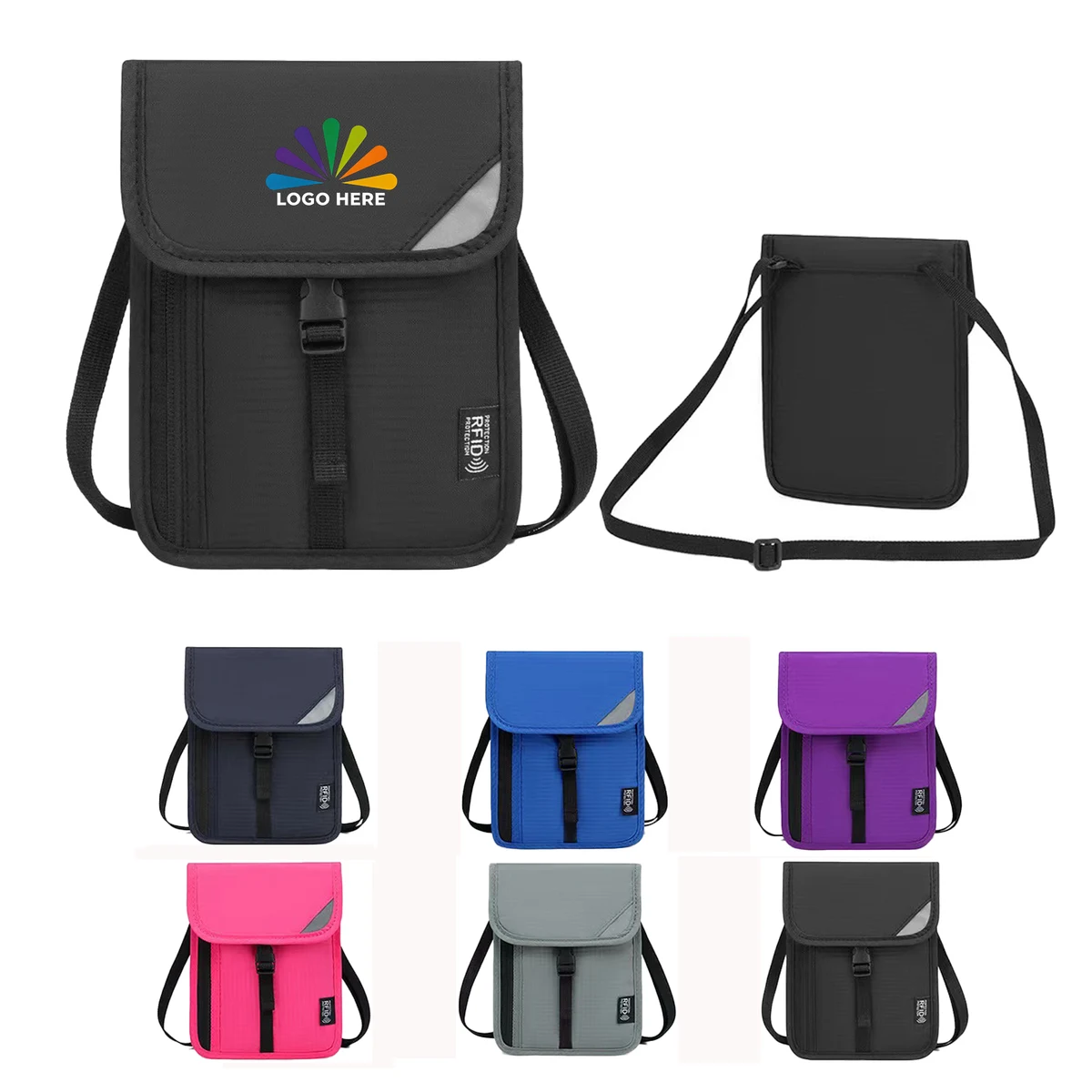 Anti-RFID Crossbody Passport Neck Wallet 1