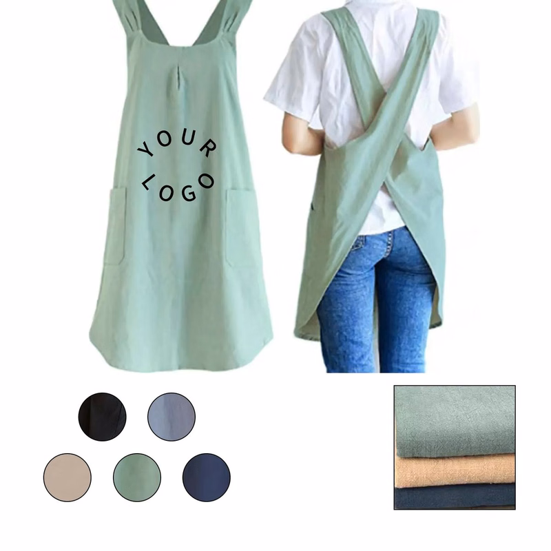 Comfortable Cotton Linen Apron for Daily Household Tasks