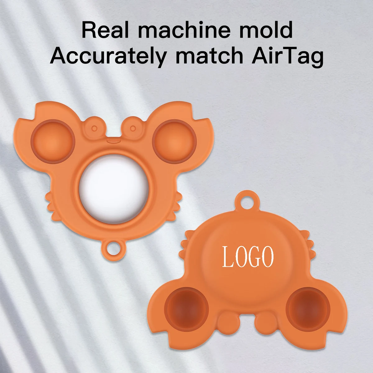 Funny Silicone Fidget Bubble Sensory w/ Key Ring for Airtag Protective 1
