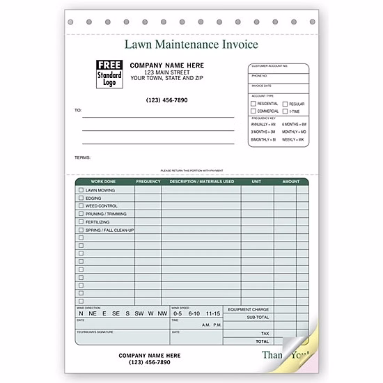 Landscaping Maintenance Invoice