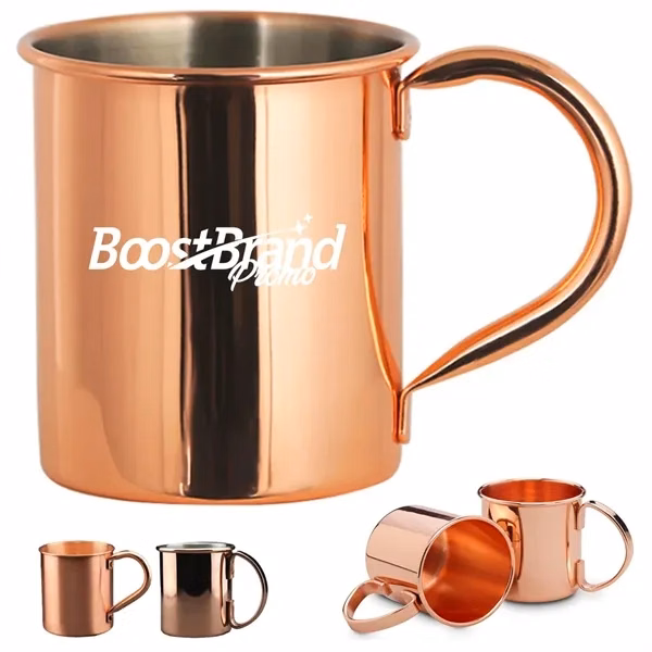 Custom 17 oz Copper Moscow Mule Mug — Premium Cold Cocktail & Beverage Drinkware