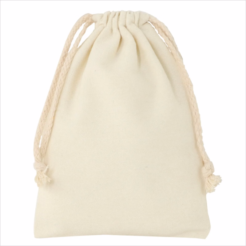 Beige and white gift canvas bag