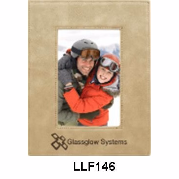 Custom Laser Engraved Light Brown Leatherette Picture Frame
