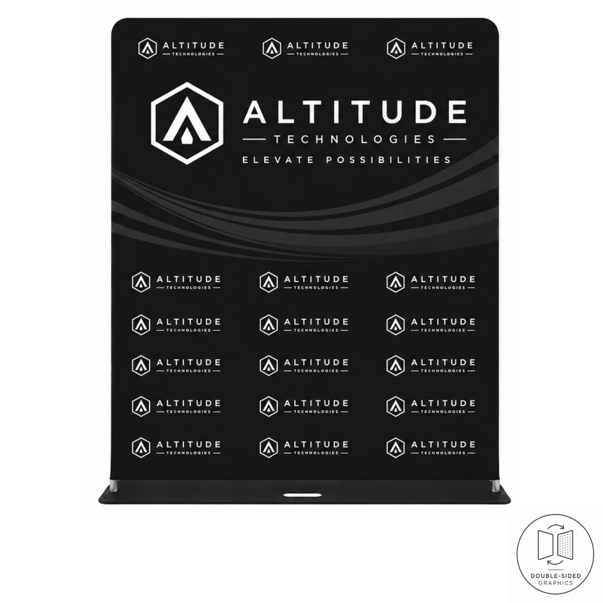 48 Hr Quick Ship - 5'W x 90"H EuroFit Tension Fabric Banner with Steel Base, Graphics Double Sided 1