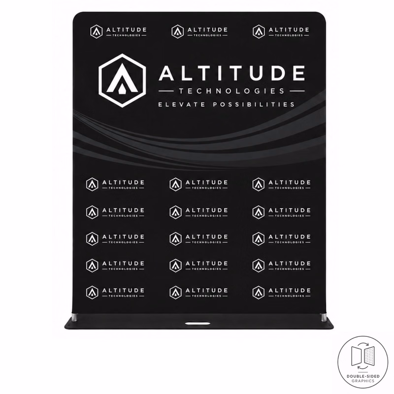 24 Hr Express Ship- 5'W x 90"H EuroFit Tension Fabric Banner with Steel Base, Graphics Double Sided