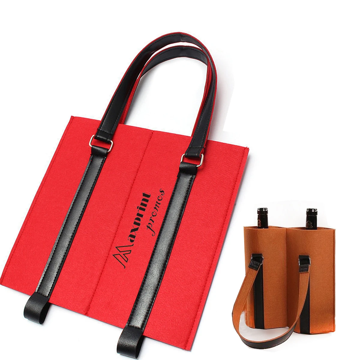 FeltWine Carrier Tote Gift Bags 2 Bottle 1