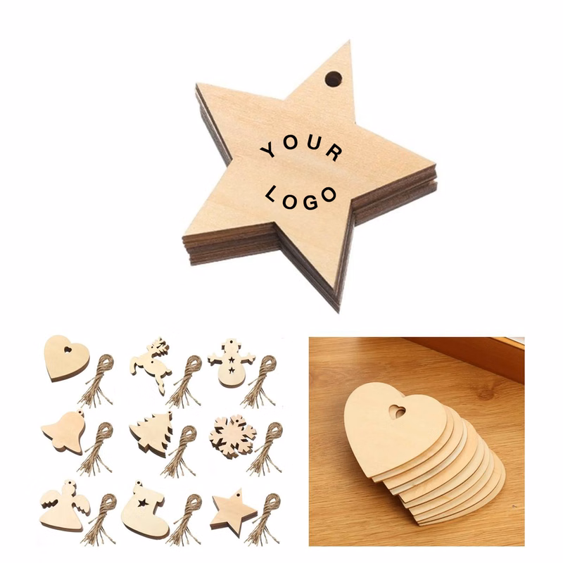 Wooden Star and Snowflake Tree Pendant