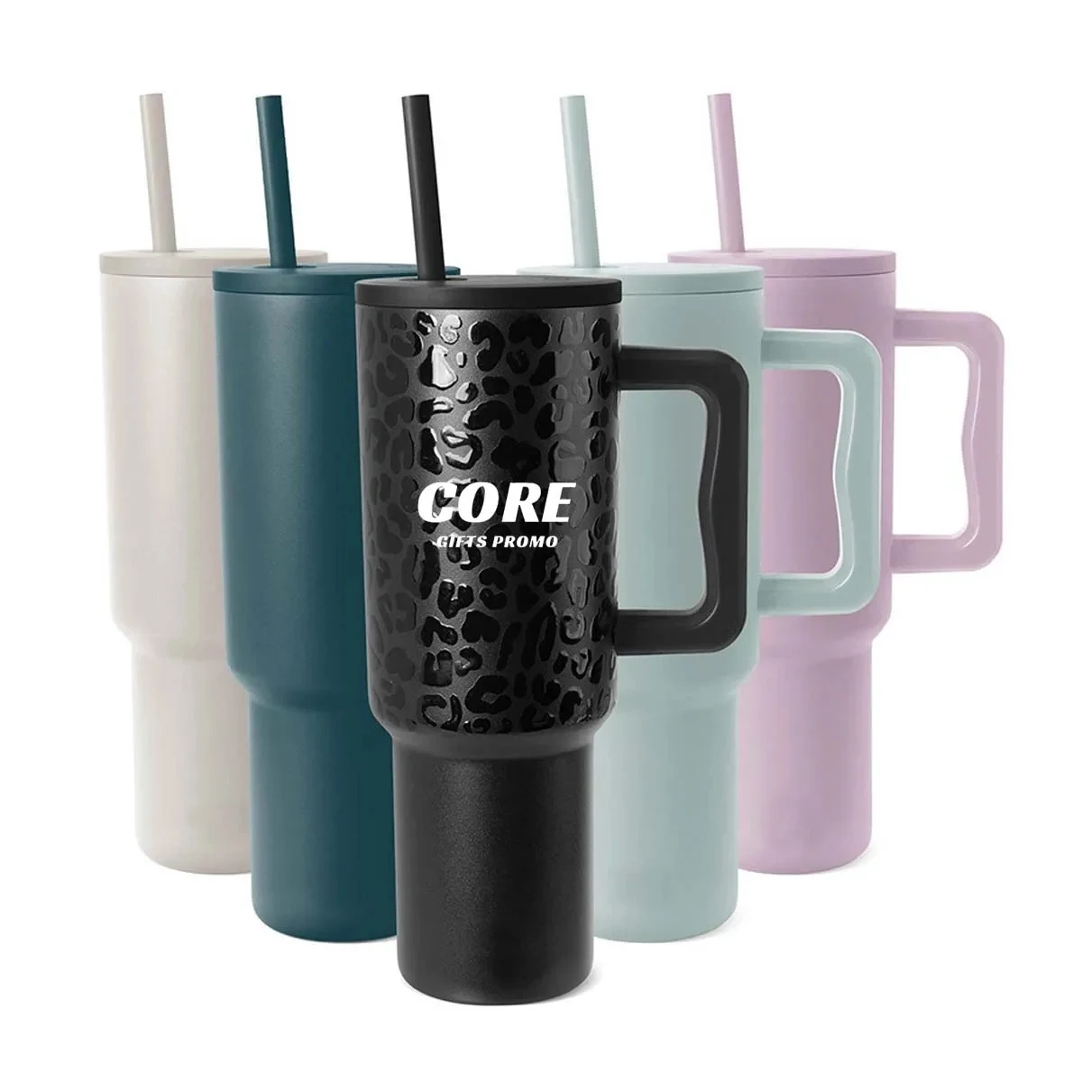 40 oz Tumbler with Handle and Straw 1