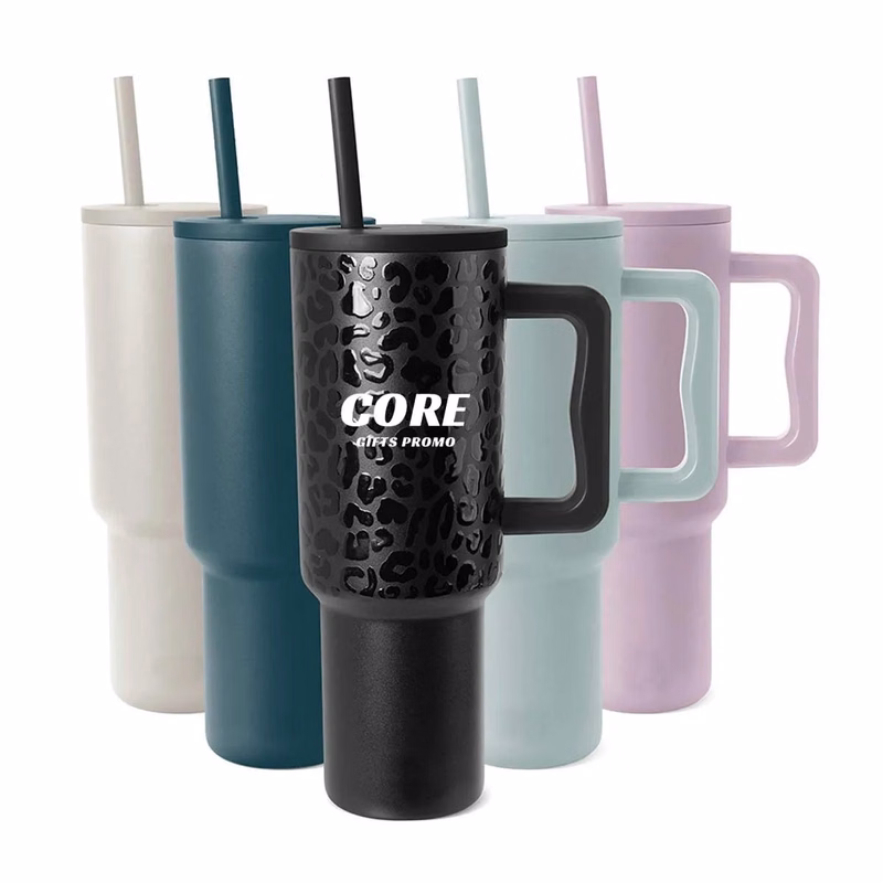 40 oz Tumbler with Handle and Straw