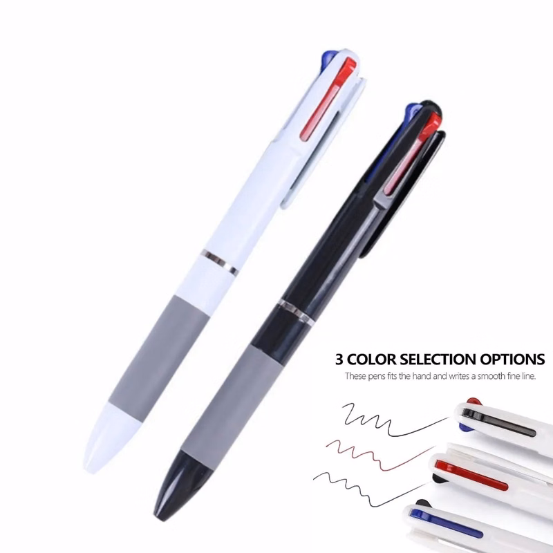 Three-color press ballpoint pen