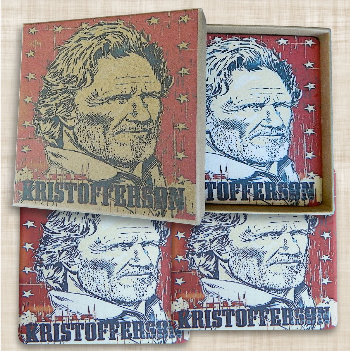 4 Square Coaster Gift Box Set 1