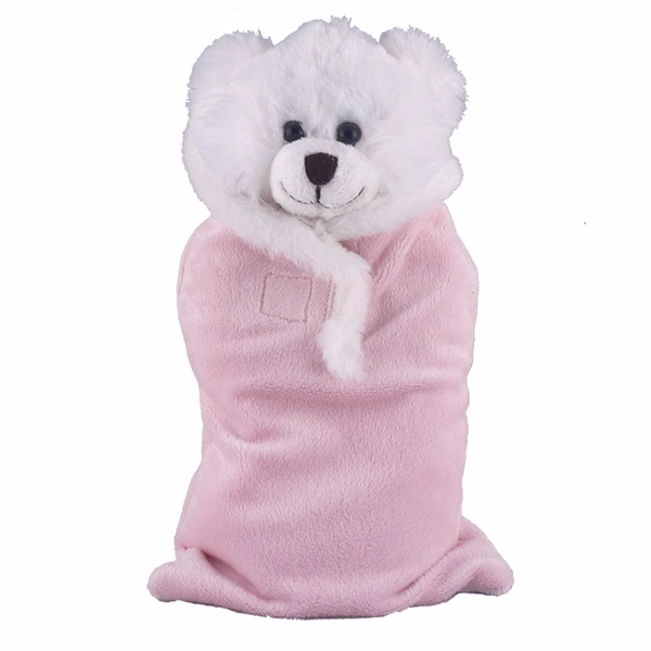 Soft Plush White Bear in Baby Sleep Bag Stuffed Animal