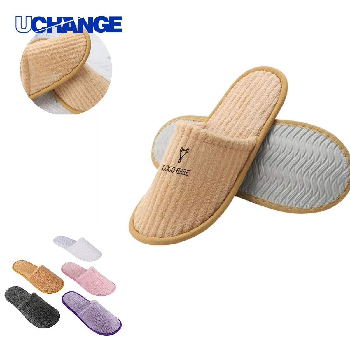Disposable Non-Slip Open Toe Hotel Slippers 1