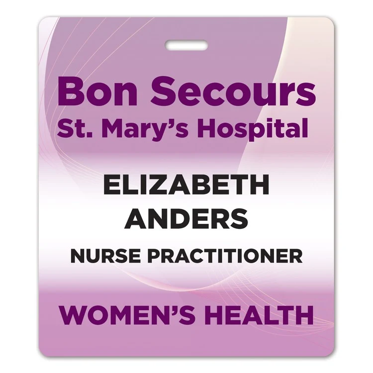 Laminated Personalized Name Badge (3.875"x3.375") Rectangle 1
