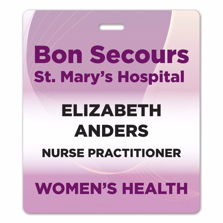 Laminated Personalized Name Badge (3.875"x3.375") Rectangle