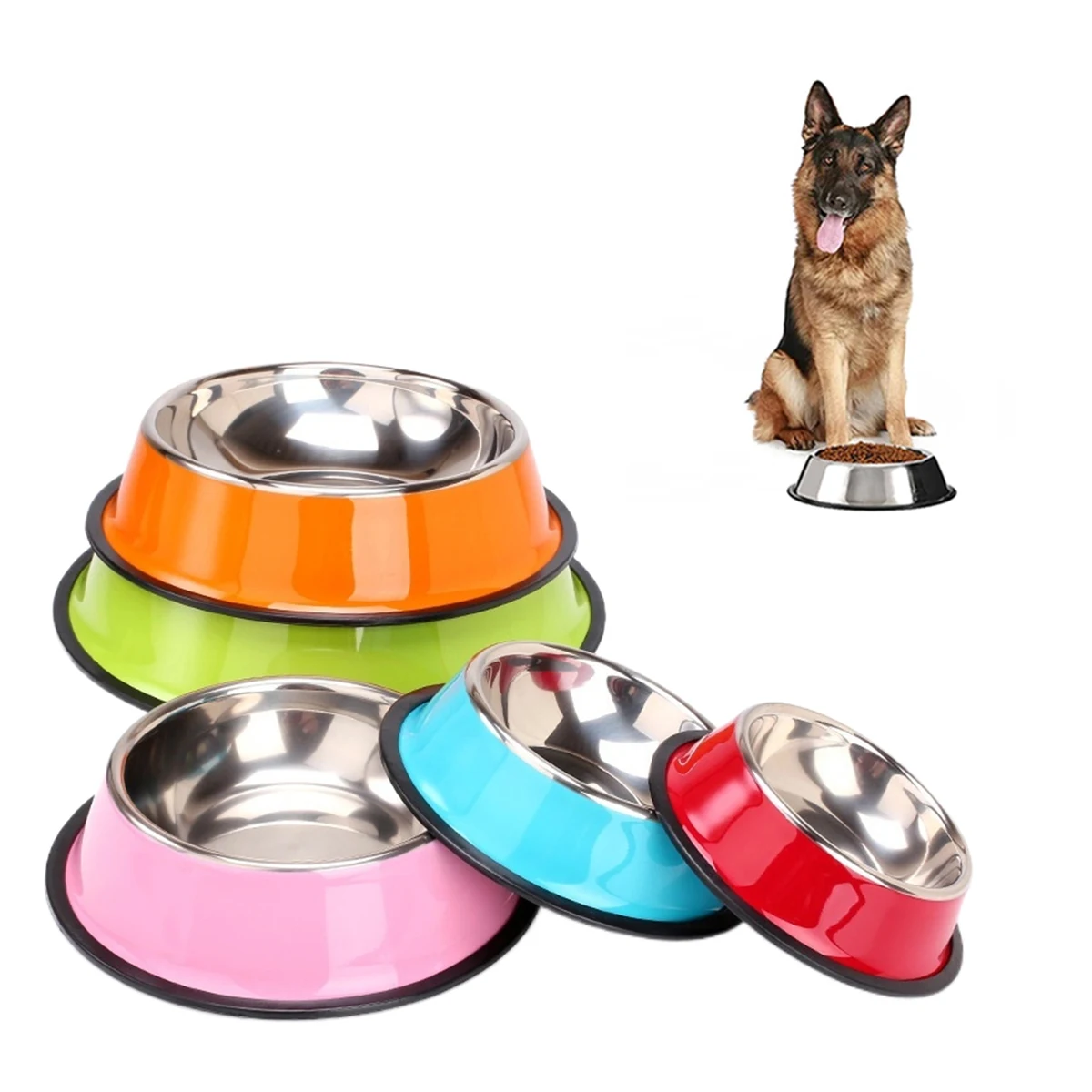 10 Inch Stainless Steel Dog Bowls With Non Slip Rubber Base 1