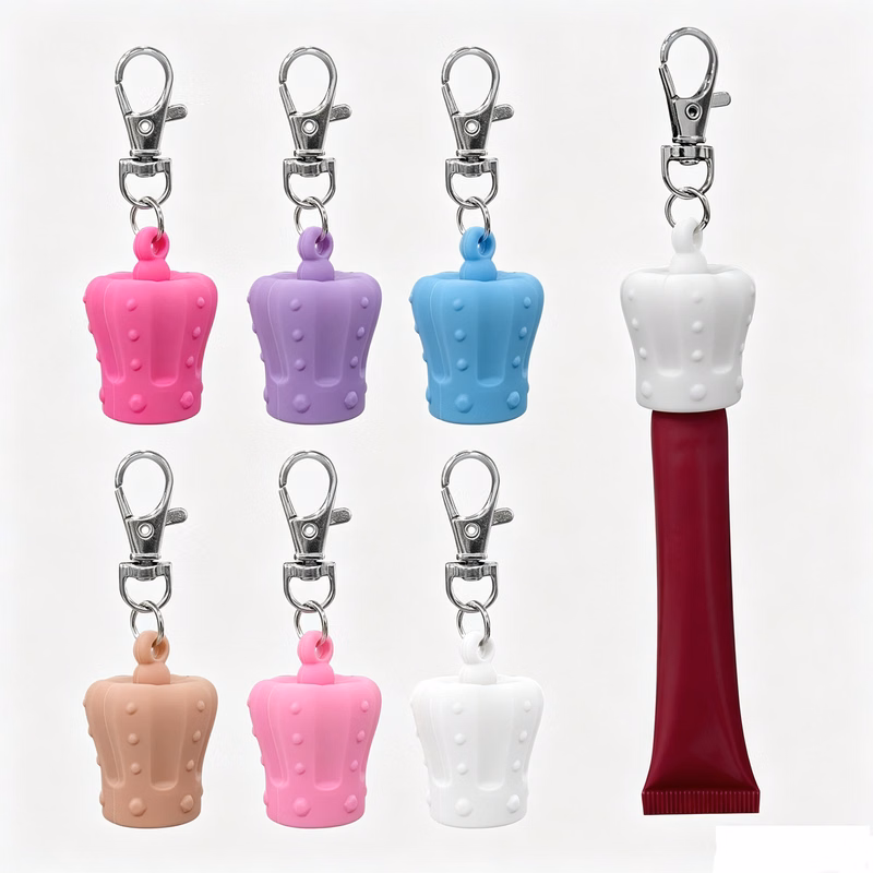 Portable Silicone Keychain for Lip Gloss, Lipstick & Lip Tint