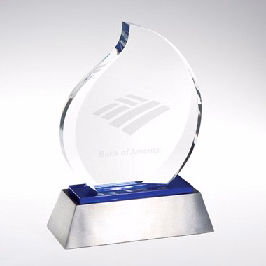 ETERNAL FLAME BLUE REFLECT CRYSTAL AWARD