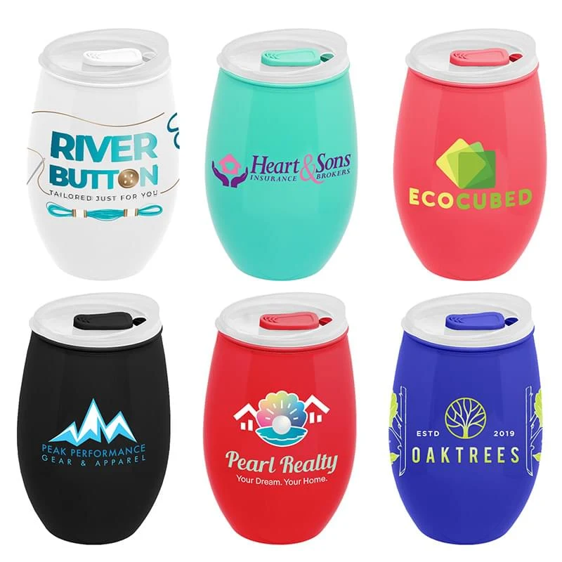 16 oz Tritan Stemless Wine Cup with Lid- Full color 1
