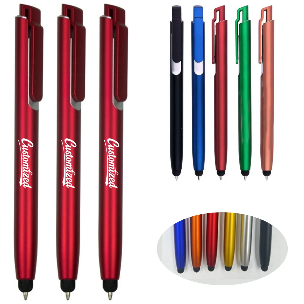 Stylus Ballpoint Pen with Metal Clip and Custom Logo 1
