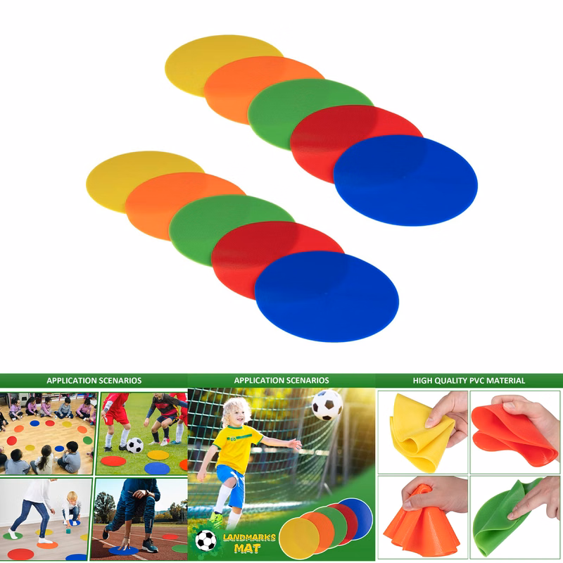 10 pieces Non-Slip Football Floor Markers with Flat Dot