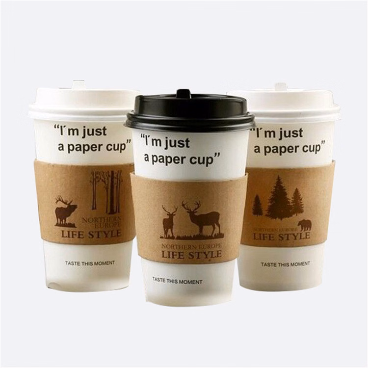 Kraft paper cup sleeves heat insulation customization