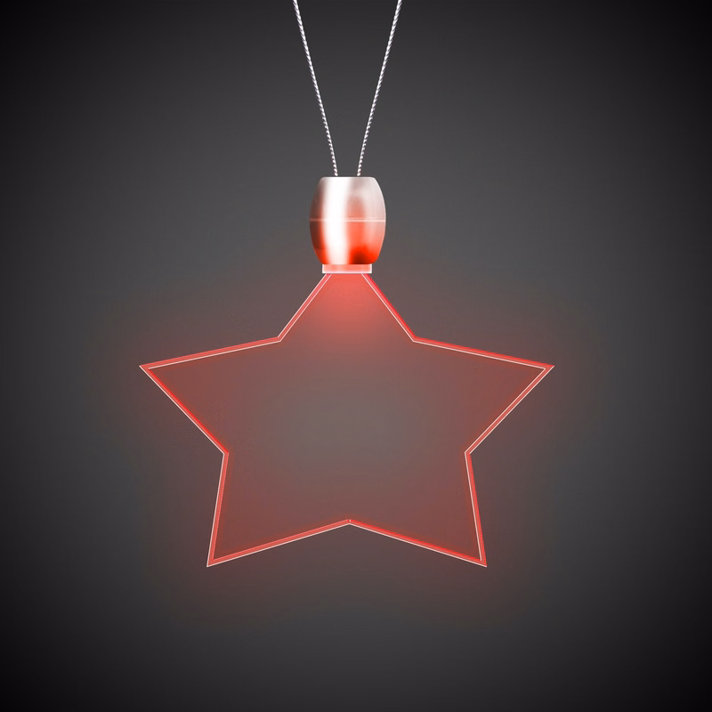 Star Red Light-Up Acrylic Pendant Necklace