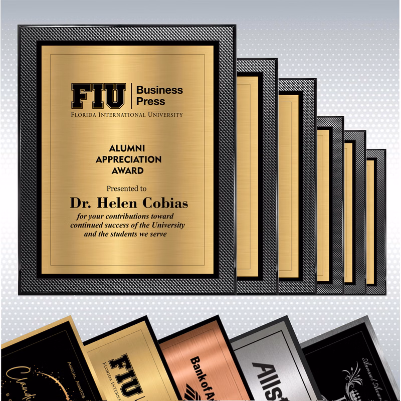 Piano Carbon Fiber Finish Plaque w/Choice of Double Plate