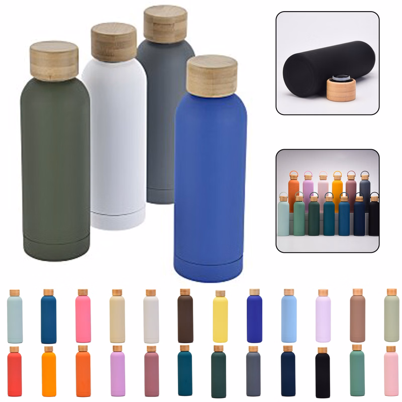 Vacuum Bottle with Bamboo Lid