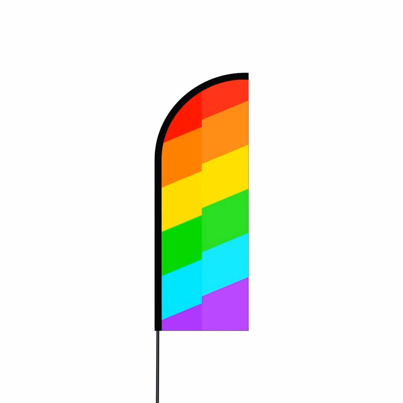 Rainbow Flag Kit 11' Feet Feather Flag Sign Outdoor Banner