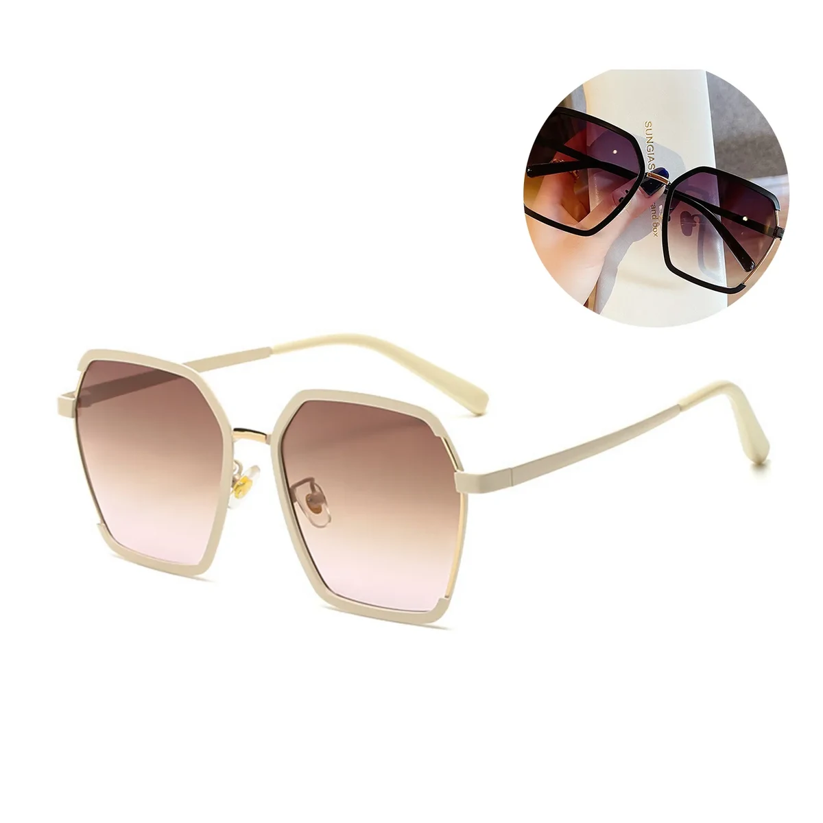 Metal Large Frame Sunglasses 1
