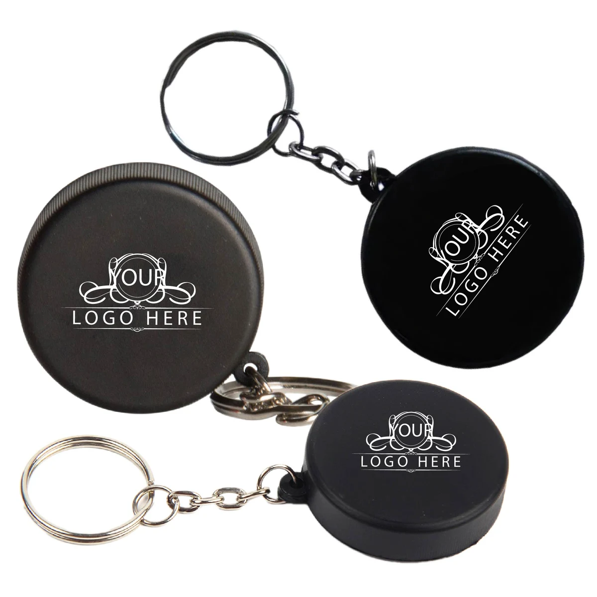 Stress Reliever Mini Hockey Puck Key Tag 1