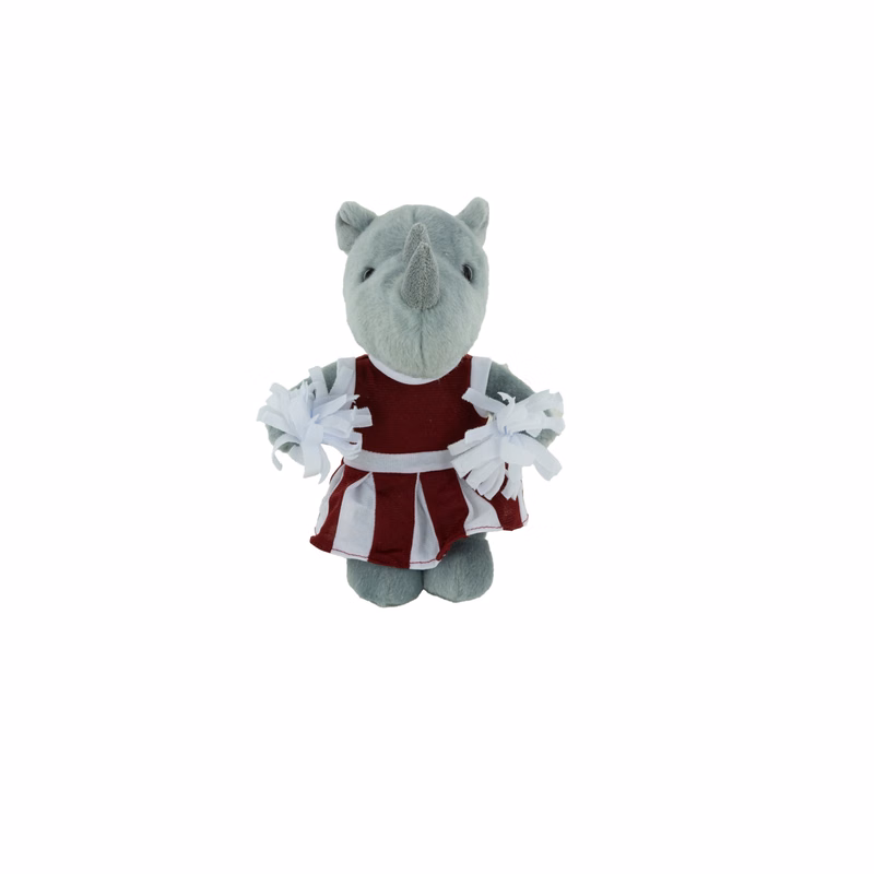 Plush Rhino with Cheerleader Outfit
