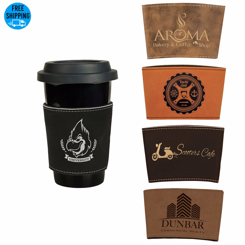 Reusable Leatherette Mug Sleeve