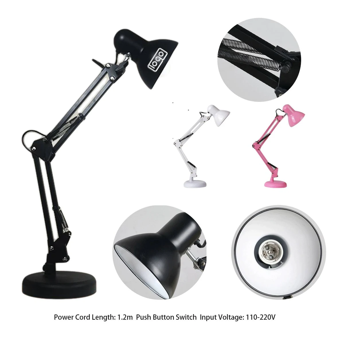 Foldable Metal Long Arm Desk Lamp 1