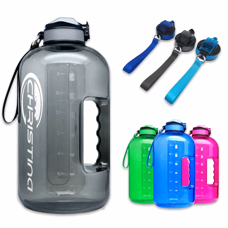 2.2L Customizable Water Bottle With Time Marker And Handle