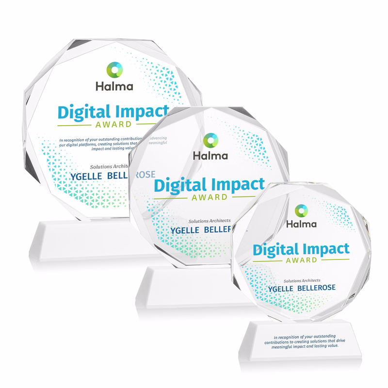 Acadian VividPrint™ Award on Newhaven Base - White