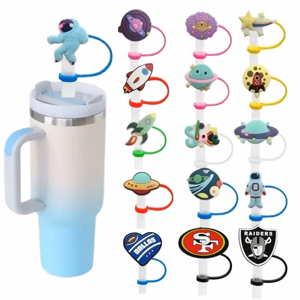 Custom Food-Grade Silicone Straw Toppers — Heat-Resistant Drink Protection Giveaway