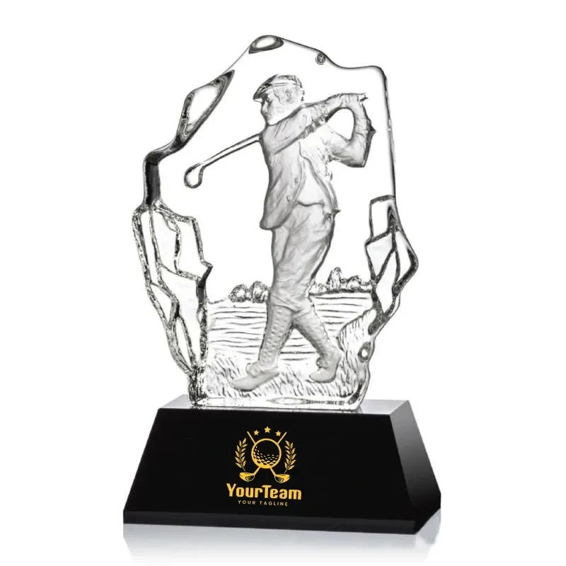 Crystal Golf Player Trophy 1