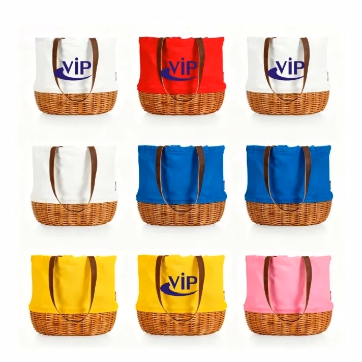 Woven Rattan Tote Bag