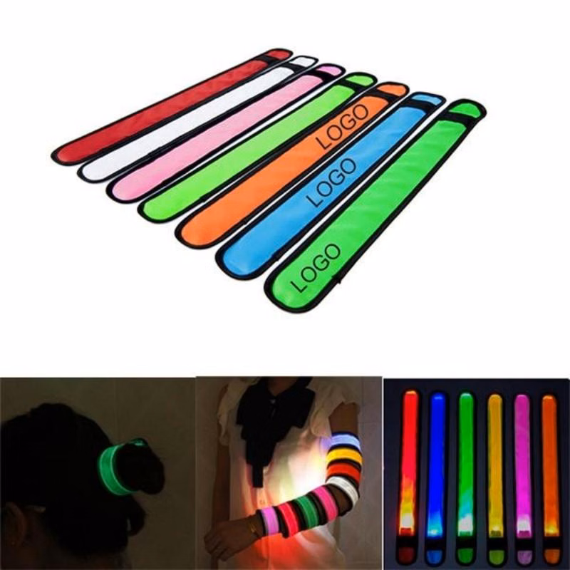 LED Armbands Glow Clapping Circle Light Up Slap Bracelets