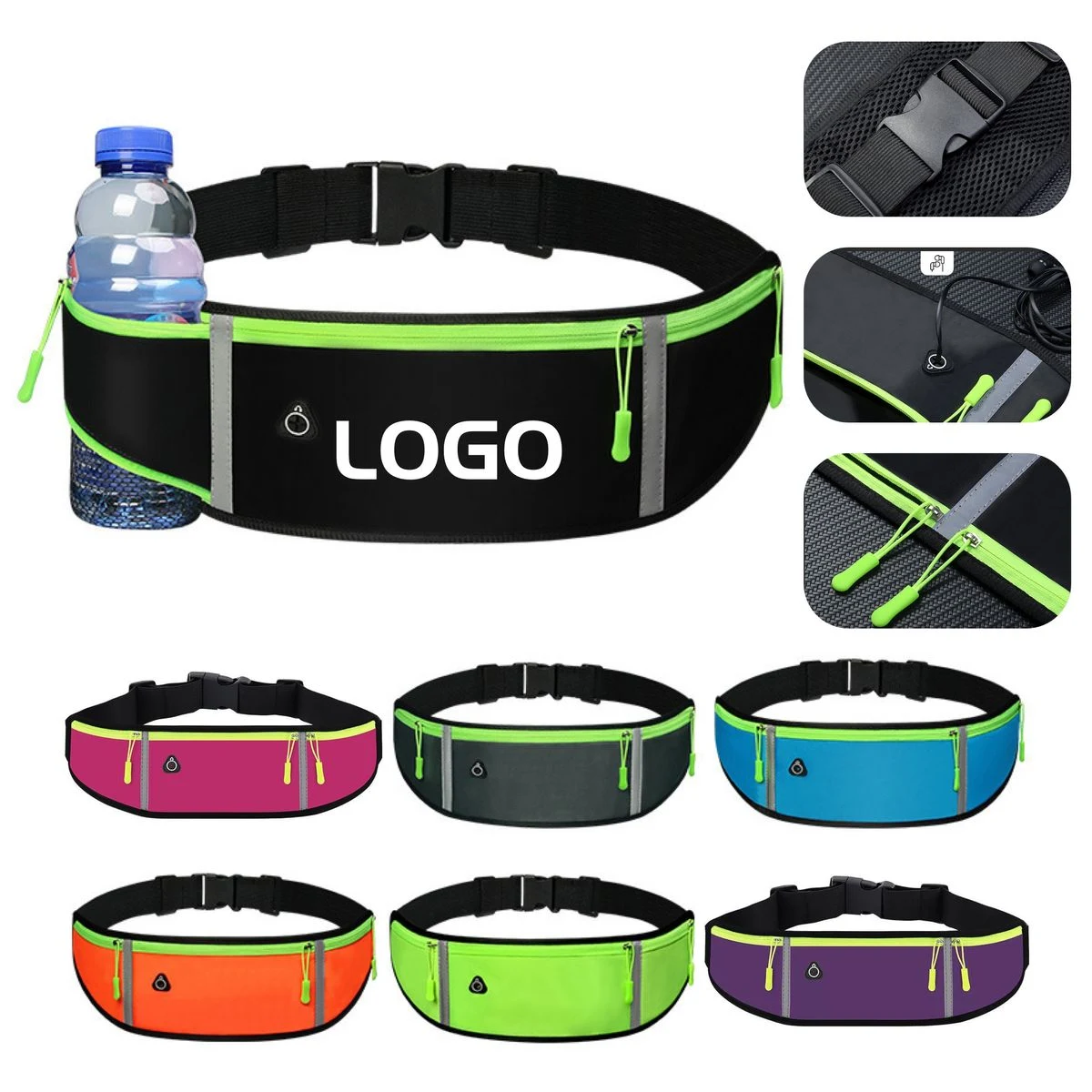 Slim Reflective Sports Fanny Pack for 7 Inch Smartphones 1