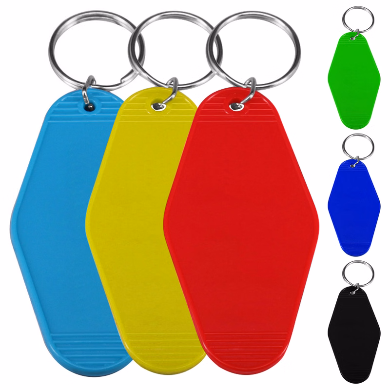 Promotional rhombus shaped Plastic Hotel Keychain Motel Key Tag