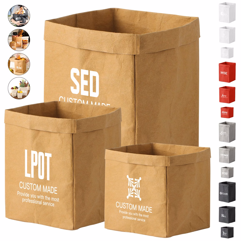 Washable Kraft Paper Storage Bag