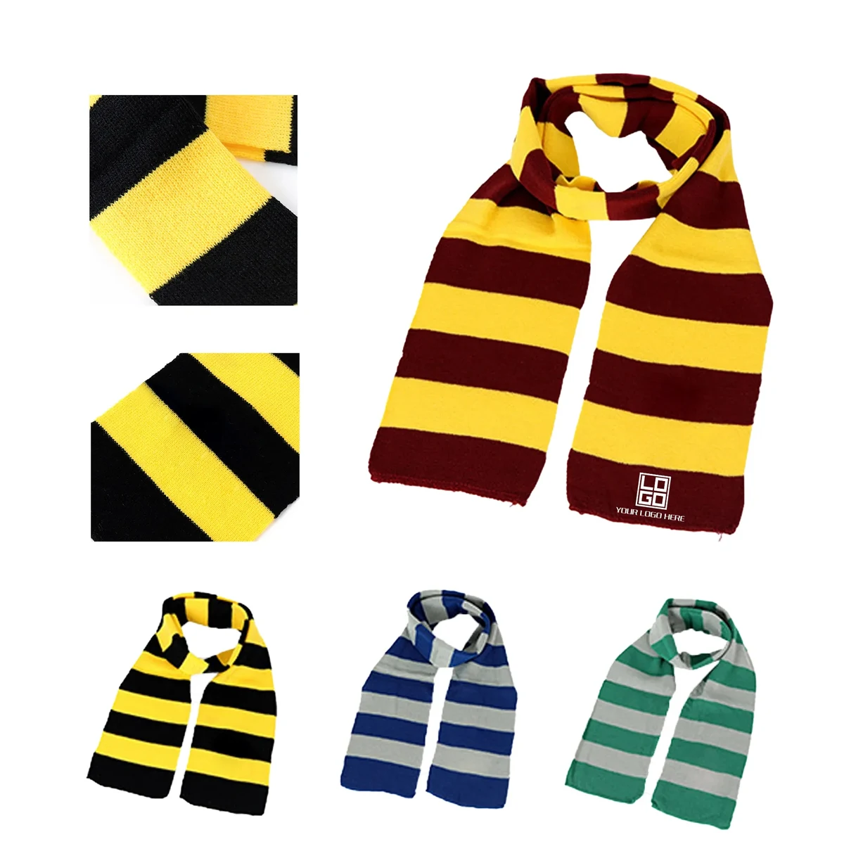 Colorful Knitted Striped Scarf MOQ30pcs 1