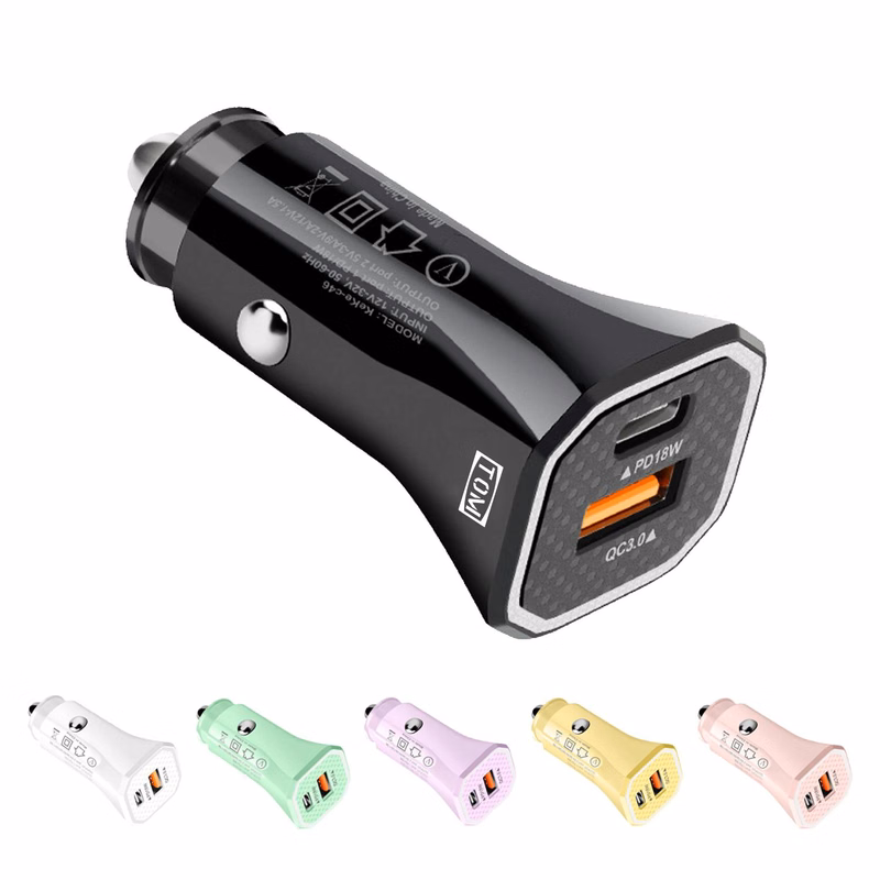 12W PD+USB Mini Fully Compatible Mobile Car Charger